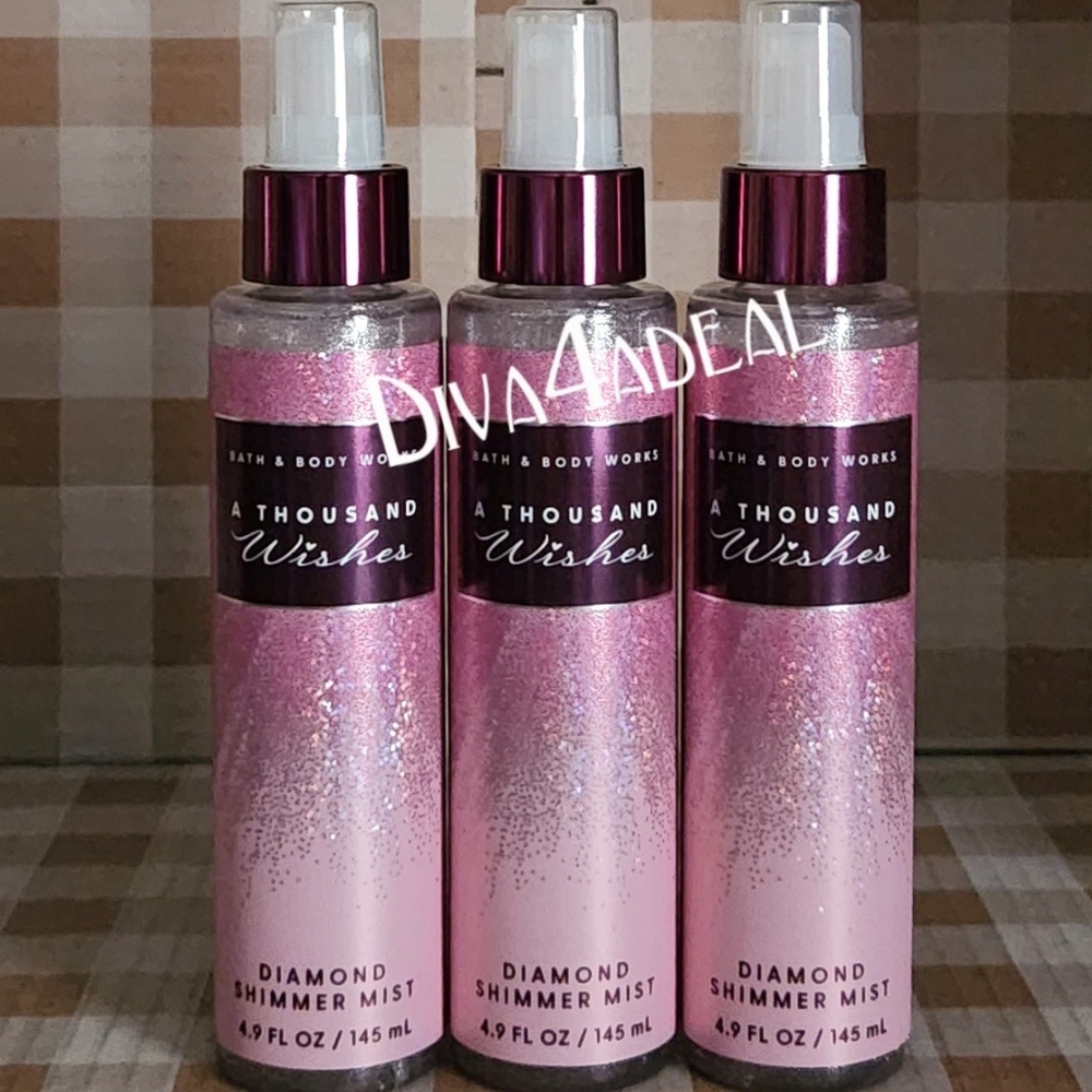 3X Bath & Body Works A THOUSAND WISHES Diamond Shimmer Mist Spray Bundle